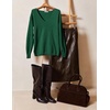 Zeagoo Womens Sweaters Fall Trendy Casual Long Sleeve Shirt Lightweight V Neck Off Shoulder Crochet Pullover Top Outfit(B-green)