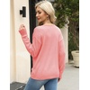 Zeagoo Womens Sweaters Fall Trendy Casual Long Sleeve Shirt Lightweight V Neck Off Shoulder Crochet Pullover Top Outfit(B-pink)