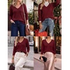 Zeagoo Womens Sweaters Fall Trendy Casual Long Sleeve Shirt Lightweight V Neck Off Shoulder Crochet Pullover Top Outfit(B-wine Red)