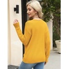 Zeagoo Womens Sweaters Fall Trendy Casual Long Sleeve Shirt Lightweight V Neck Off Shoulder Crochet Pullover Top Outfit(B-yellow)