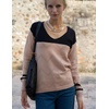 Zeagoo Womens Sweaters Fall Trendy Casual Long Sleeve Shirt Lightweight V Neck Off Shoulder Crochet Pullover Top Outfit(E-black Apricot)