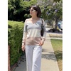Zeagoo Womens Sweaters Fall Trendy Casual Long Sleeve Shirt Lightweight V Neck Off Shoulder Crochet Pullover Top Outfit(F-colorblock Camel)