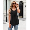 Zeagoo Womens Tank Tops Sleeveless Pleated Crew Neck Summer Tunic Tops Dressy Loose Fit Business Casual Blouses 2026(Black)