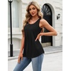 Zeagoo Womens Tank Tops Sleeveless Pleated Crew Neck Summer Tunic Tops Dressy Loose Fit Business Casual Blouses 2026(Black)