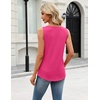 Zeagoo Womens Tank Tops Sleeveless Pleated Crew Neck Summer Tunic Tops Dressy Loose Fit Business Casual Blouses 2026(Rose Red)