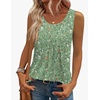 Zeagoo Womens Tank Tops Sleeveless Pleated Crew Neck Summer Tunic Tops Dressy Loose Fit Business Casual Blouses 2026(Xh534)