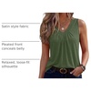 Zeagoo Womens Tank Tops Summer Sleeveless Tops V Neck Pleated Shirts(Army Green)