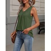 Zeagoo Womens Tank Tops Summer Sleeveless Tops V Neck Pleated Shirts(Army Green)