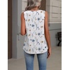 Zeagoo Womens Tank Tops Summer Sleeveless Tops V Neck Pleated Shirts(Bf290-flower White)