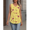 Zeagoo Womens Tank Tops Summer Sleeveless Tops V Neck Pleated Shirts(Bf351-yellow)