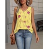 Zeagoo Womens Tank Tops Summer Sleeveless Tops V Neck Pleated Shirts(Bf351-yellow)
