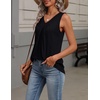 Zeagoo Womens Tank Tops Summer Sleeveless Tops V Neck Pleated Shirts(Black)