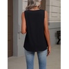 Zeagoo Womens Tank Tops Summer Sleeveless Tops V Neck Pleated Shirts(Black)
