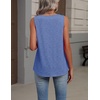 Zeagoo Womens Tank Tops Summer Sleeveless Tops V Neck Pleated Shirts(Blue)