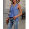 Zeagoo Womens Tank Tops Summer Sleeveless Tops V Neck Pleated Shirts(Blue)