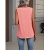 Zeagoo Womens Tank Tops Summer Sleeveless Tops V Neck Pleated Shirts(Coral)