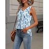 Zeagoo Womens Tank Tops Summer Sleeveless Tops V Neck Pleated Shirts(Cx329-blue Square)