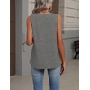 Zeagoo Womens Tank Tops Summer Sleeveless Tops V Neck Pleated Shirts(Grey)