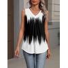 Zeagoo Womens Tank Tops Summer Sleeveless Tops V Neck Pleated Shirts(Jb204-black and White)