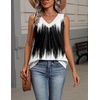 Zeagoo Womens Tank Tops Summer Sleeveless Tops V Neck Pleated Shirts(Jb204-black and White)