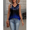 Zeagoo Womens Tank Tops Summer Sleeveless Tops V Neck Pleated Shirts(Jb229-blue Color)