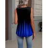 Zeagoo Womens Tank Tops Summer Sleeveless Tops V Neck Pleated Shirts(Jb229-blue Color)