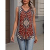 Zeagoo Womens Tank Tops Summer Sleeveless Tops V Neck Pleated Shirts(Mz870-red Print)