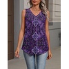 Zeagoo Womens Tank Tops Summer Sleeveless Tops V Neck Pleated Shirts(Mz907-purple)