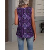 Zeagoo Womens Tank Tops Summer Sleeveless Tops V Neck Pleated Shirts(Mz907-purple)
