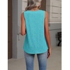 Zeagoo Womens Tank Tops Summer Sleeveless Tops V Neck Pleated Shirts(Peacock Blue)
