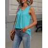 Zeagoo Womens Tank Tops Summer Sleeveless Tops V Neck Pleated Shirts(Peacock Blue)