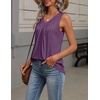 Zeagoo Womens Tank Tops Summer Sleeveless Tops V Neck Pleated Shirts(Purple)