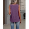 Zeagoo Womens Tank Tops Summer Sleeveless Tops V Neck Pleated Shirts(Purple)