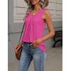 Zeagoo Womens Tank Tops Summer Sleeveless Tops V Neck Pleated Shirts(Rose Red)