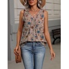 Zeagoo Womens Tank Tops Summer Sleeveless Tops V Neck Pleated Shirts(Sf170-flower)