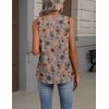 Zeagoo Womens Tank Tops Summer Sleeveless Tops V Neck Pleated Shirts(Sf170-flower)