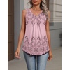Zeagoo Womens Tank Tops Summer Sleeveless Tops V Neck Pleated Shirts(Sf190-pink)