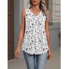 Zeagoo Womens Tank Tops Summer Sleeveless Tops V Neck Pleated Shirts(Sf224-white Flower)