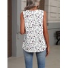 Zeagoo Womens Tank Tops Summer Sleeveless Tops V Neck Pleated Shirts(Sf224-white Flower)