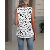 Zeagoo Womens Tank Tops Summer Sleeveless Tops V Neck Pleated Shirts(Sf291-white and Black Flower)