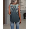 Zeagoo Womens Tank Tops Summer Sleeveless Tops V Neck Pleated Shirts(Wf71-flower Print)