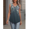 Zeagoo Womens Tank Tops Summer Sleeveless Tops V Neck Pleated Shirts(Wf71-flower Print)