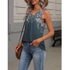 Zeagoo Womens Tank Tops Summer Sleeveless Tops V Neck Pleated Shirts(Wf71-flower Print)