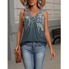 Zeagoo Womens Tank Tops Summer Sleeveless Tops V Neck Pleated Shirts(Wf71-flower Print)