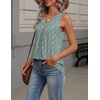 Zeagoo Womens Tank Tops Summer Sleeveless Tops V Neck Pleated Shirts(Xh521-green Floral)