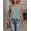 Zeagoo Womens Tank Tops Summer Sleeveless Tops V Neck Pleated Shirts(Xh521-green Floral)