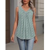 Zeagoo Womens Tank Tops Summer Sleeveless Tops V Neck Pleated Shirts(Xh521-green Floral)