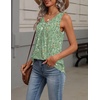 Zeagoo Womens Tank Tops Summer Sleeveless Tops V Neck Pleated Shirts(Xh534- Green Flower)