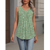 Zeagoo Womens Tank Tops Summer Sleeveless Tops V Neck Pleated Shirts(Xh534- Green Flower)