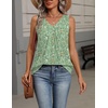 Zeagoo Womens Tank Tops Summer Sleeveless Tops V Neck Pleated Shirts(Xh534- Green Flower)